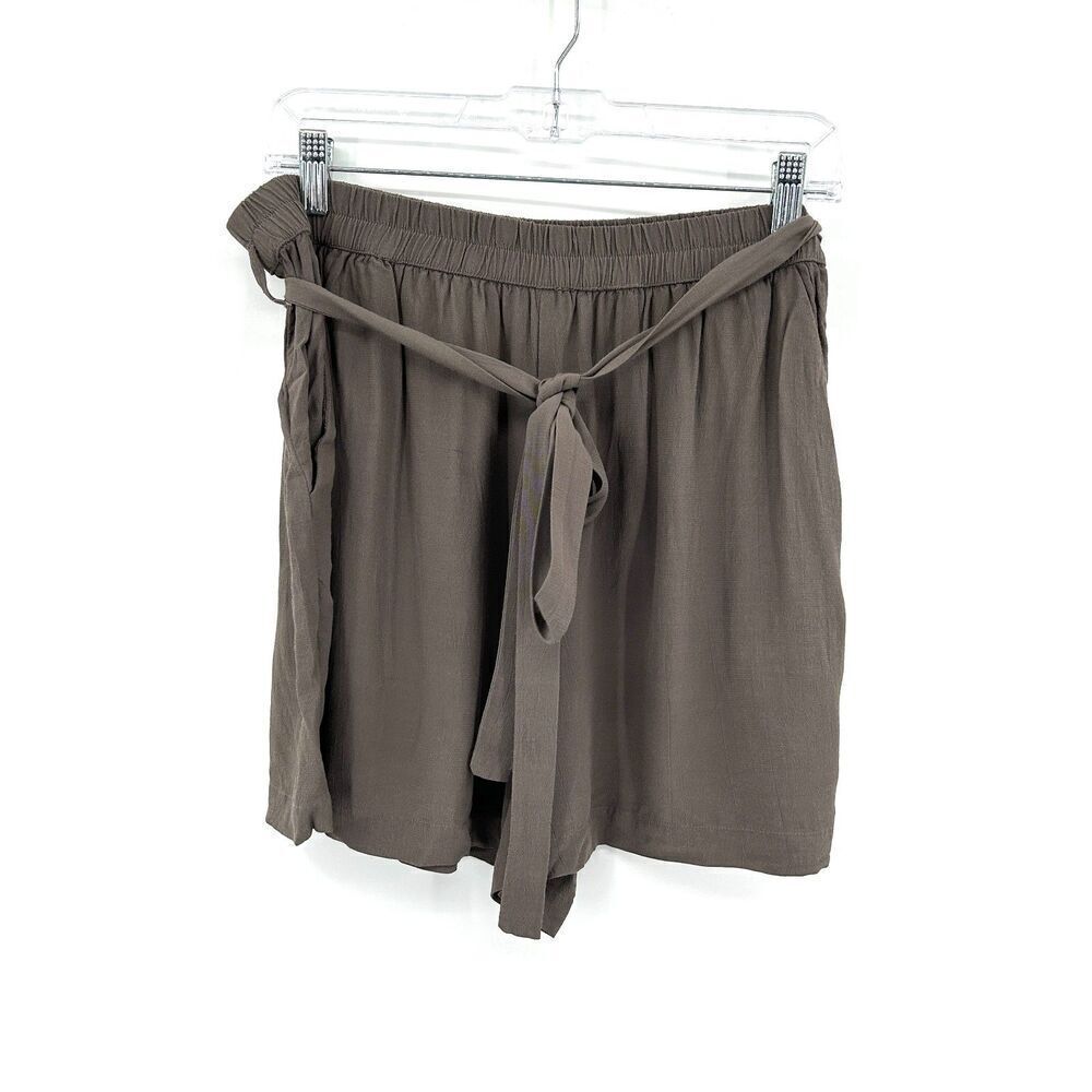 LUCKY BRAND Green Gray Waist Tie Pull On Stretch Waist Shorts Size Large
